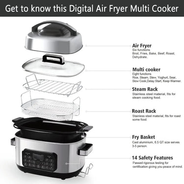 12 - in - 1 Multifunctional Air Fryer & Slow Cooker - InspiredGrabs.com